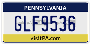 GLF9536  license plate in PA