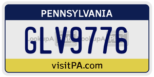 GLV9776 license plate in Pennsylvania