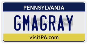 GMAGRAY  license plate in PA