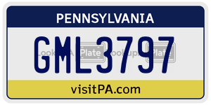 GML3797  license plate in PA