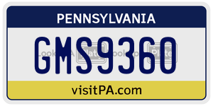 GMS9360  license plate in PA
