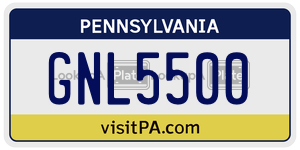 GNL5500  license plate in PA