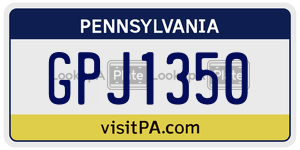 GPJ1350 license plate in Pennsylvania