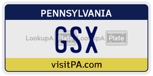 GSX license plate in Pennsylvania