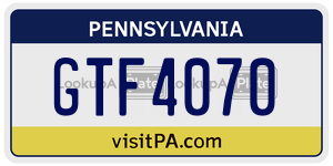 GTF4070  license plate in PA