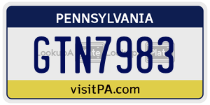 GTN7983 license plate in Pennsylvania