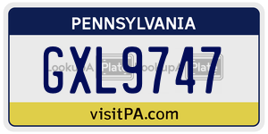 GXL9747  license plate in PA