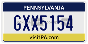GXX5154  license plate in PA