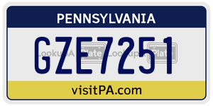 GZE7251 license plate in Pennsylvania