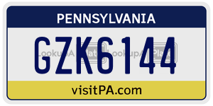 GZK6144  license plate in PA
