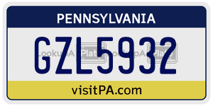 GZL5932  license plate in PA