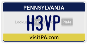H3VP license plate in Pennsylvania