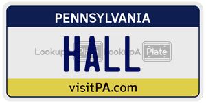 HALL license plate in Pennsylvania
