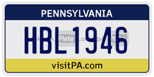 HBL1946  license plate in PA
