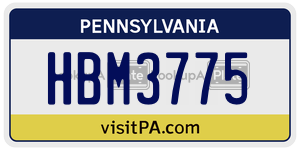 HBM3775  license plate in PA