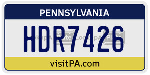 HDR7426  license plate in PA