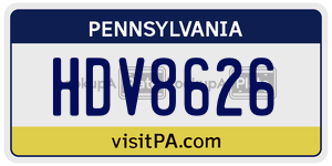 HDV8626  license plate in PA