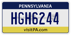 HGH6244 license plate in Pennsylvania