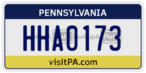 HHA0173  license plate in PA