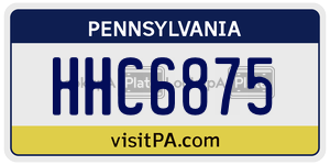 HHC6875 license plate in Pennsylvania