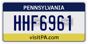 HHF6961  license plate in PA