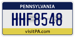 HHF8548  license plate in PA