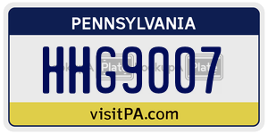 HHG9007 license plate in Pennsylvania