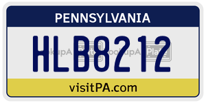 HLB8212  license plate in PA