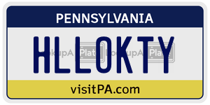 HLLOKTY  license plate in PA