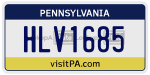 HLV1685 license plate in Pennsylvania