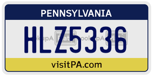 HLZ5336 license plate in Pennsylvania