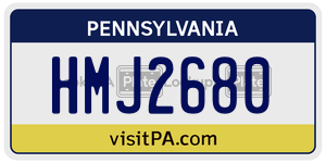 HMJ2680  license plate in PA