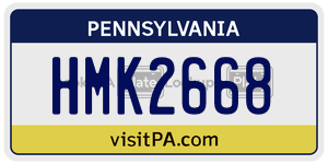 HMK2668  license plate in PA
