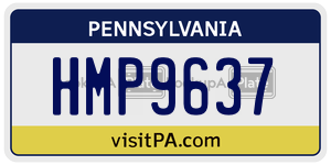 HMP9637 license plate in Pennsylvania