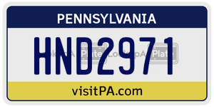 HND2971  license plate in PA