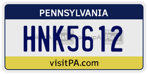 HNK5612  license plate in PA