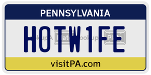 HOTW1FE  license plate in PA