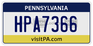 HPA7366 license plate in Pennsylvania