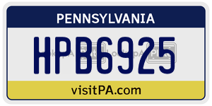 HPB6925  license plate in PA