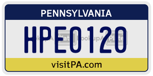 HPE0120  license plate in PA