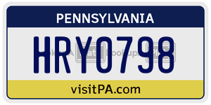 HRY0798  license plate in PA