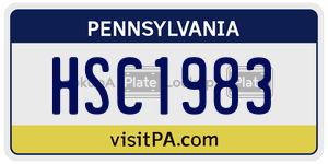 HSC1983 license plate in Pennsylvania