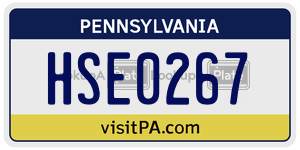 HSE0267  license plate in PA