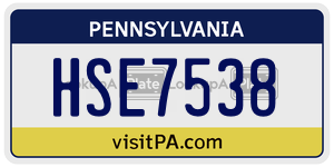 HSE7538  license plate in PA