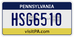 HSG6510  license plate in PA