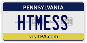 HTMESS license plate in Pennsylvania