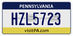 HZL5723  license plate in PA