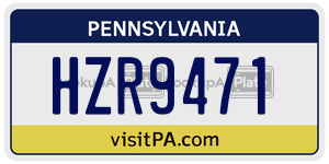 HZR9471 license plate in Pennsylvania