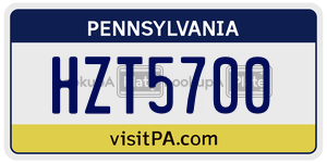 HZT5700  license plate in PA