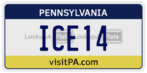 ICE14 license plate in Pennsylvania